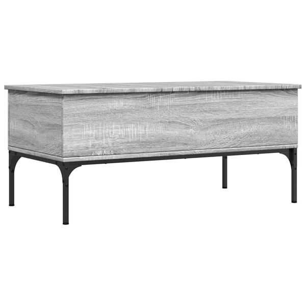 vidaXL Coffee Table Grey Sonoma 100x50x45 cm Engineered Wood and Metal