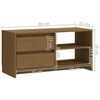 vidaXL TV Cabinet Honey Brown 80x31x39 cm Solid Pinewood
