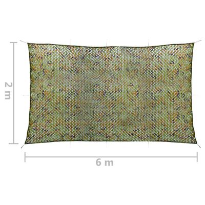 vidaXL Camouflage Net with Storage Bag 2x6 m Green