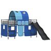 vidaXL Kids'Loft Bed Frame with Curtains, Arch, Slide Black and Blue