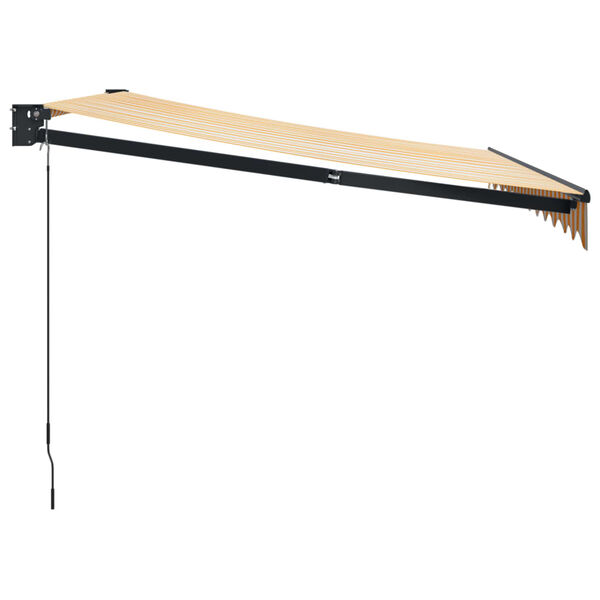vidaXL Retractable Awning Yellow and White 3.5x2.5 m Fabric and Aluminium