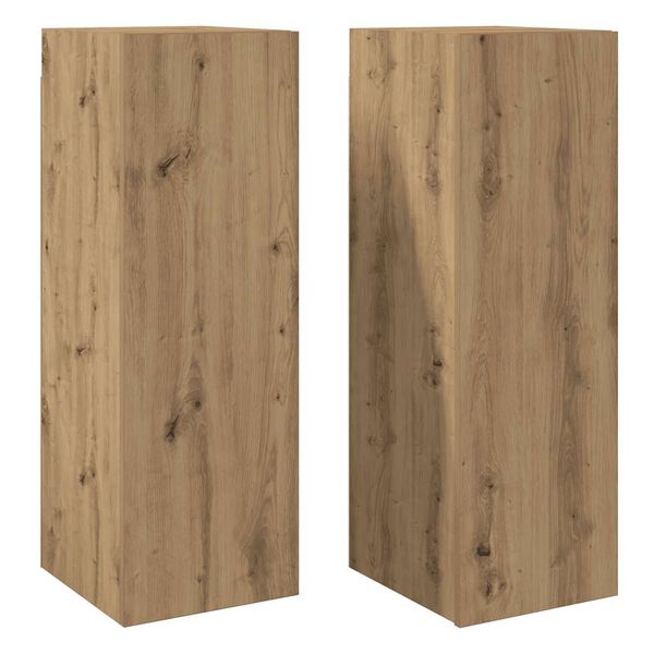 vidaXL TV Cabinets 2 pcs Artisan Oak 30.5x30x90 cm Engineered Wood