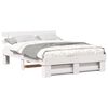 vidaXL Bed Frame with Headboard White 140 x 200 cm Solid Pine Wood