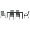 vidaXL Garden Dining Set 7 pcs Black Powder-Coated Steel