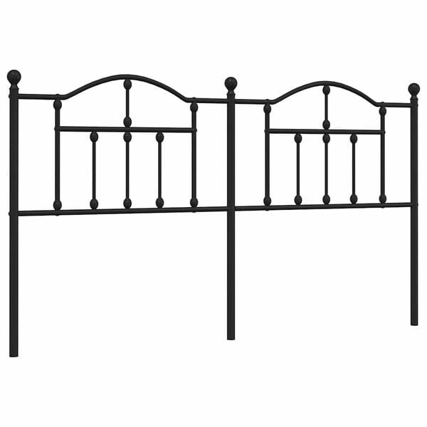 vidaXL Metal Replace Headboard Black 180 cm
