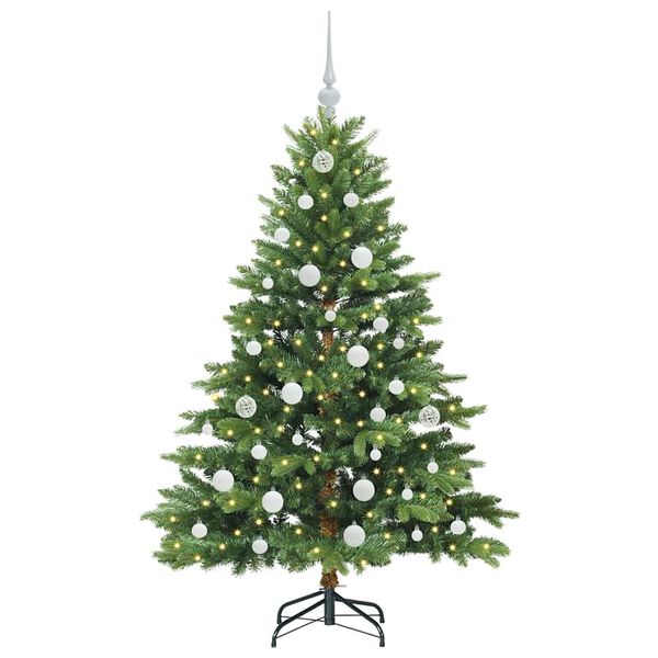 vidaXL Artificial Christmas Tree with 150 LEDs Green 150 cm PE and PVC