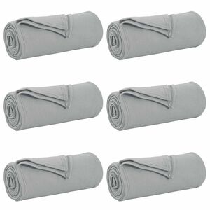 vidaXL Throw Blankets 6 pcs Grey 270 x 240 cm 5.44 kg Fleece