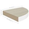 vidaXL Wall Corner Shelf Oak and White 35x35x3.8 cm MDF