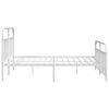 vidaXL Metal Bed Frame without Mattress with Footboard White 193x203cm