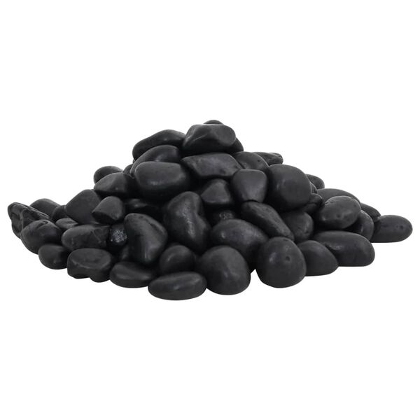 vidaXL Polished Pebbles 25 kg Black 2-5 cm