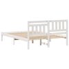 vidaXL Bed Frame with Headboard White 140 x 190 cm Solid Pine Wood