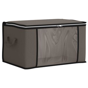 vidaXL Storage Box with Transparent Side Window Grey 43 x 34 x 23 cm