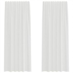 vidaXL Voile Curtains with Rod Pockets 2 pcs White