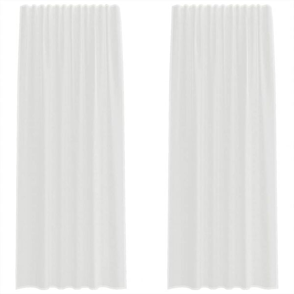 vidaXL Voile Curtains with Rod Pockets 2 pcs White