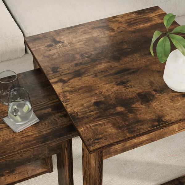vidaXL Coffee Table Set 2 pcs Smoked Oak Engineered Wood