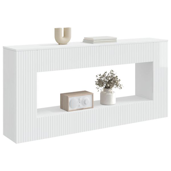 vidaXL Console Table High Gloss White 155 x 29 x 74 cm Engineered Wood