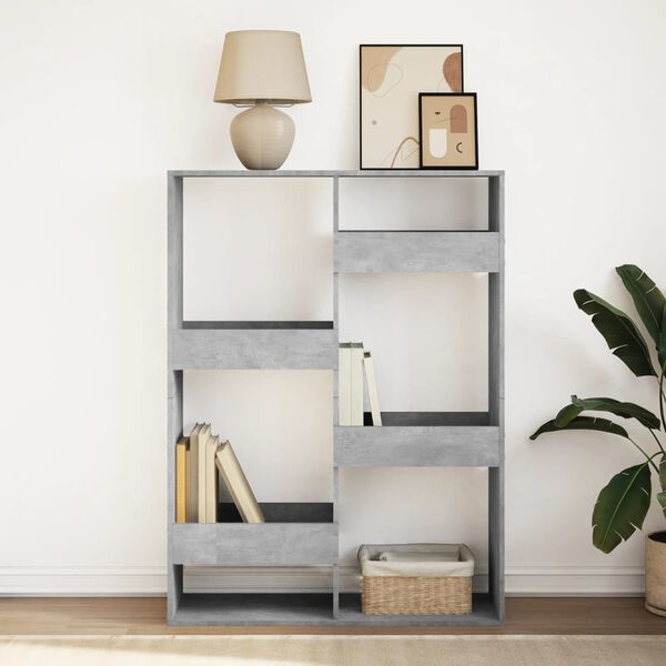vidaXL Bookcase Concrete Grey 100x33x135 cm Engineered Wood