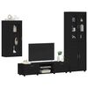 vidaXL TV Cabinet Set with Drawer FLORIN Black Engineered Wood