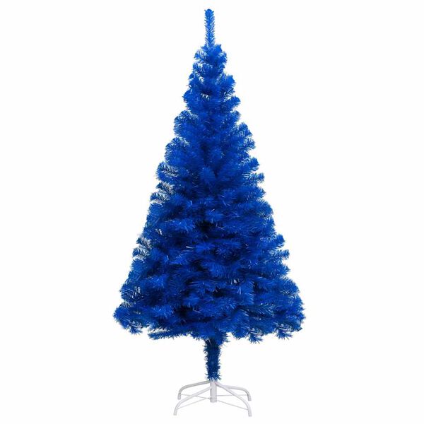 vidaXL Artificial Pre-lit Christmas Tree with Ball Set Blue 180 cm PVC