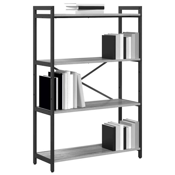 vidaXL Bookshelf Grey sonoma 80 x 30 x 120 cm Engineered Wood