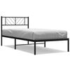 vidaXL Metal Bed Frame without Mattress with Headboard Black 90x200cm