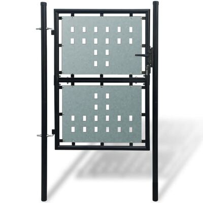 vidaXL Black Single Door Fence Gate 100 x 175 cm