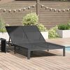 vidaXL Sunbed Reclining 1-person Black 206 x 115 x 75 cm Poly Rattan