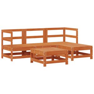 vidaXL Garden Lounge Set 5 pcs Wax Brown Solid Pine Wood