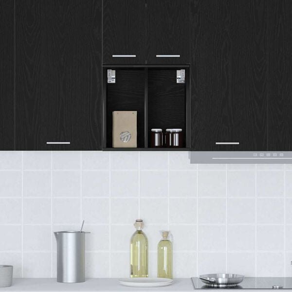 vidaXL Hanging Cabinet Black Oak 40 x 29.5 x 40 cm Engineered Wood
