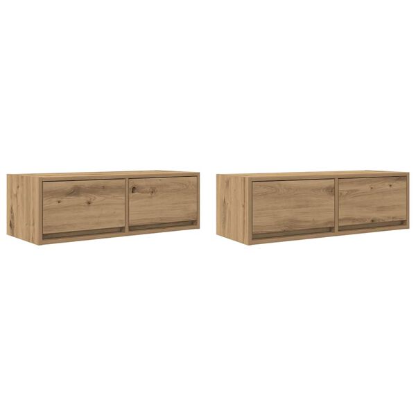 vidaXL TV Cabinets 2 pcs Artisan Oak 80x31x25.5 cm Engineered Wood