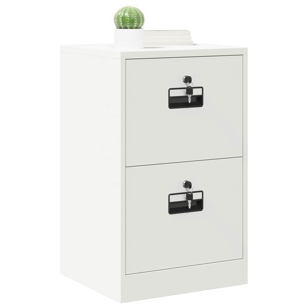 vidaXL File Cabinet White 45.5 x 42 x 74.5 cm Cold-Rolled Steel