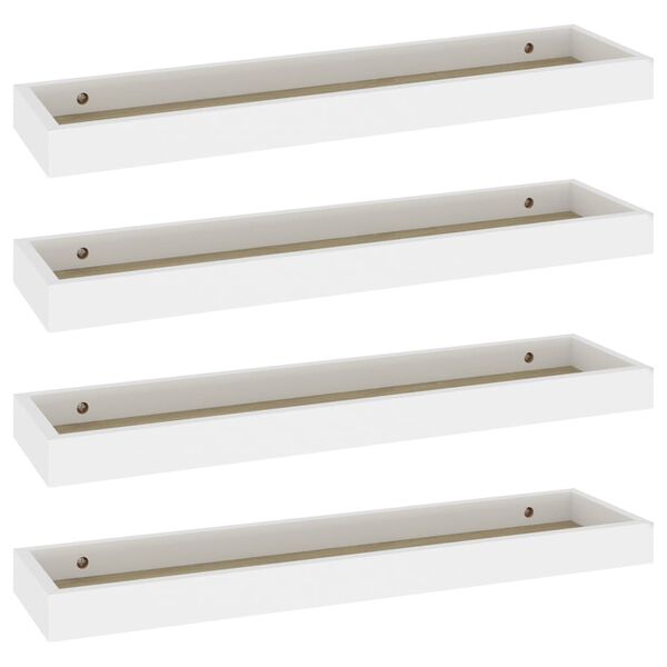 vidaXL Loggia Wall Shelves 4 pcs Oak and White 60x15x4 cm MDF