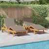 vidaXL Sun Lounger 3 pcs Taupe 40 x 40 x 40cm Solid Acacia wood