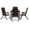 vidaXL Garden Dining Set Height-Adjustable 5 pcs Brown Poly rattan