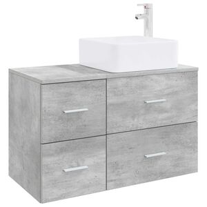 vidaXL Bathroom Furniture Set 2 pcs Concrete Grey Engineered Wood