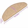 vidaXL Stair Mats 15 pcs 65x21x4 cm Light Brown Half Round Large