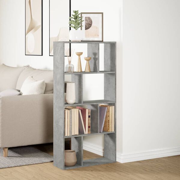 vidaXL Bookcase Concrete Grey 60x20x120.5 cm Engineered Wood