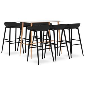 vidaXL Bar Set | White and Black | MDF, Metal, PP | Medium | Durable | Bar Set