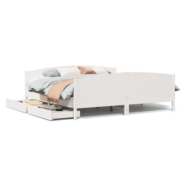 vidaXL Bed Frame without Mattress White 160x200 cm Solid Wood Pine