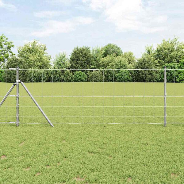 vidaXL Field Fence Silver 25 x 0.8 m Galvanised steel