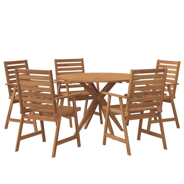 vidaXL 6 Piece Garden Dining Set Solid Wood Acacia