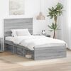 vidaXL Bed Frame Grey Sonoma 100 x 200 cm Solid Pine Wood
