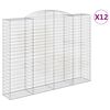vidaXL Arched Gabion Baskets 12 pcs 300x50x220/240 cm Galvanised Iron