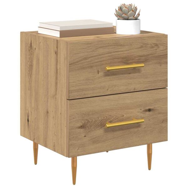 vidaXL Bedside Cabinet with Drawer 2 pcs Artisan Oak 40 x 35 x 47.5 cm