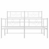 vidaXL Metal Bed Frame without Mattress with Footboard White 120x200cm