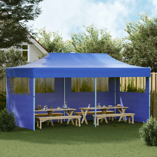 vidaXL Party Tent Folding Blue 291 x 580 x 315 cm Oxford Fabric