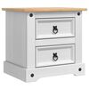 vidaXL Bedside Table Corona White 53 x 39 x 47 cm Solid Pine Wood