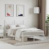vidaXL Metal Bed Frame without Mattress with Headboard White 120x200cm