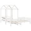 vidaXL Bed and Bench Set with Roof without Mattress White 80x200 cm
