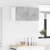 vidaXL Hanging Cabinet 2 pcs Concrete Grey and White 40 x 31 x 40 cm